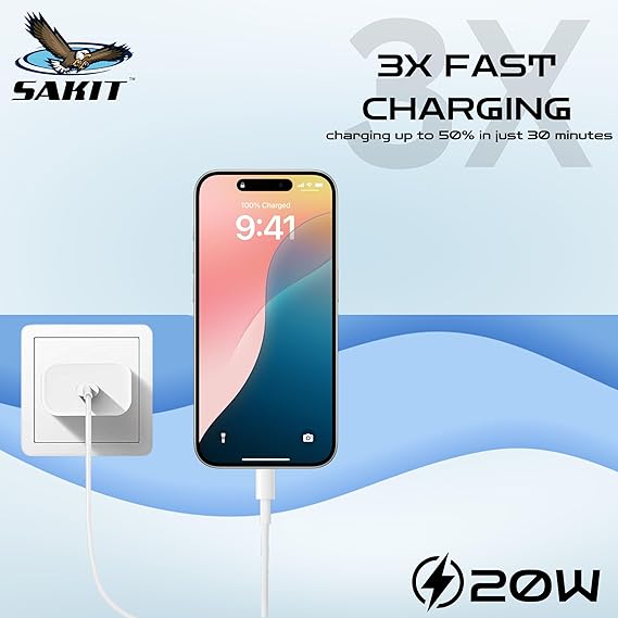 20W Original (MFi-Certified) Super Fast Charger & Lightning Cable Compatible With iPhone 14 ProMax /14 Pro /14 Plus /14,iPhone 13 Pro Max /13 Pro /13 Plus /13 Mini/13, iPhone 12/11/ X/8/7/6 Series